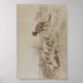 Affiche d'oeuvre d'art au graphite de mouton (Devant)