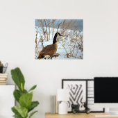 Affiche d'oie du Canada dans la neige (Bureau à domicile)