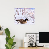Affiche d'oie du Canada dans la neige (Bureau à domicile)