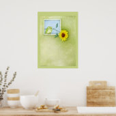 Affiche d'oiseaux de tournesol (Cuisine)