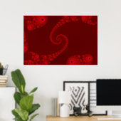 Affiche Double Spirale Rouge Profond (Bureau à domicile)