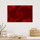 Affiche Double Spirale Rouge Profond (Cuisine)