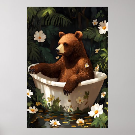 Affiche d'ours dans la baignoire, Affiche d'animau (Devant)