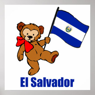 Affiche d'ours de nounours du Salvador