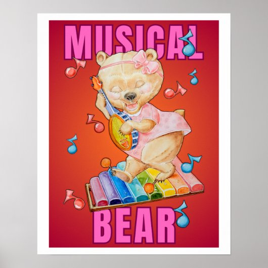 Affiche d'ours musical, valeur (semi-brillant) (Devant)