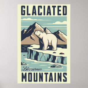 Affiche d'ours polaire sur iceberg