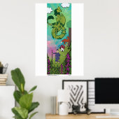 Affiche - Dragons dans la forêt (Bureau à domicile)