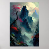 Affiche Dreamy Misty Mountain Landscape (Devant)