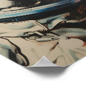 Affiche drôle Chien dans l'espace Impression Rétro (Coin)