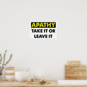 Affiche drôle d'apathie (Cuisine)