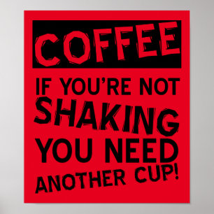 Affiche drôle de café secoué