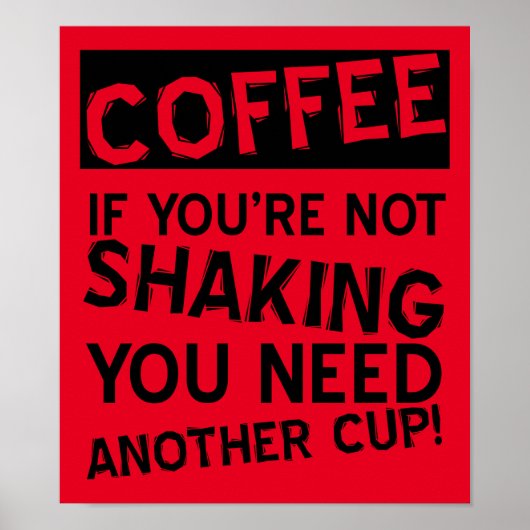 Affiche drôle de café secoué (Devant)