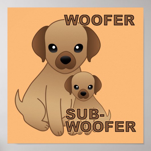 Affiche drôle de chiot Sub-Woofer (Devant)