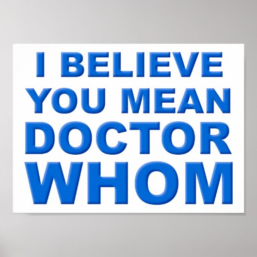 Affiche Drôle de Doctor Who (Devant)