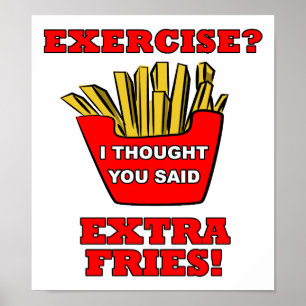 Affiche drôle de frites supplémentaires