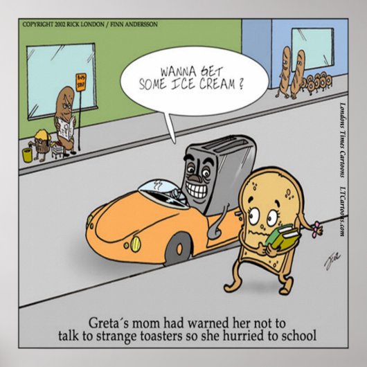 Affiche drôle de grille-pain effrayant (Devant)