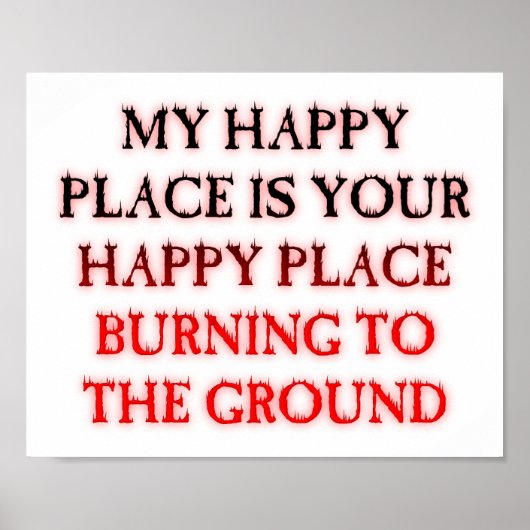 Affiche drôle de Happy Place en feu (Devant)
