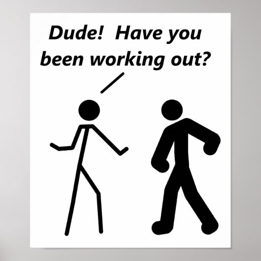 Affiche drôle de l'entraînement de Stickman (Devant)