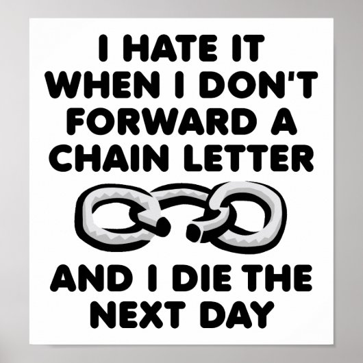 Affiche drôle de lettre de chaîne de mort (Devant)