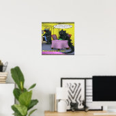 Affiche drôle de monstres végans (Bureau à domicile)