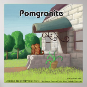Affiche drôle de Pomeranian sur Granite (PomGranit