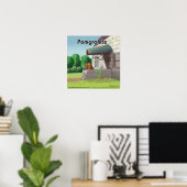 Affiche drôle de Pomeranian sur Granite (PomGranit (Bureau à domicile)