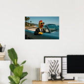 Affiche drôle de poulet en caoutchouc (Bureau à domicile)