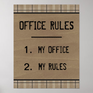 Affiche drôle de règles de bureau