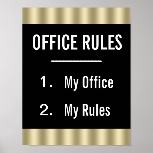 Affiche drôle de règles de bureau (Devant)