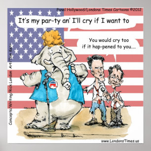 Affiche drôle de Romney & Ryan It's My Party