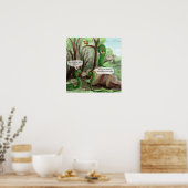 Affiche drôle de serpent et souris (Cuisine)