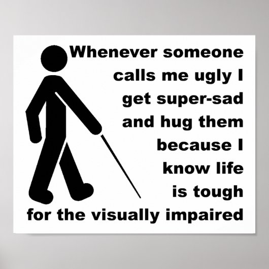 Affiche drôle de signe de câlin moche (Devant)