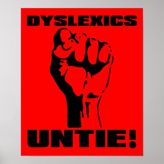 Affiche drôle de signe de dyslexiques (Devant)