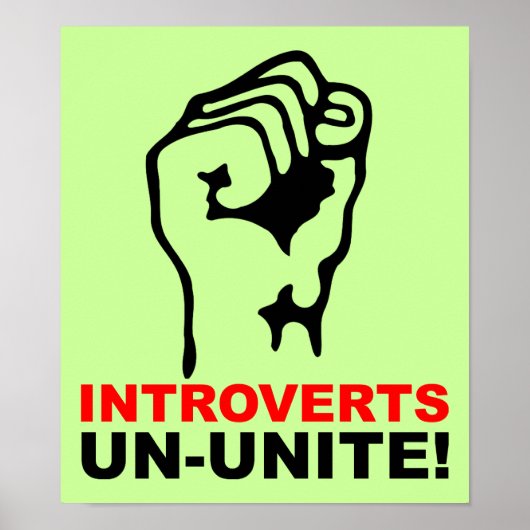 Affiche drôle de signe pour introvertis non unis (Devant)