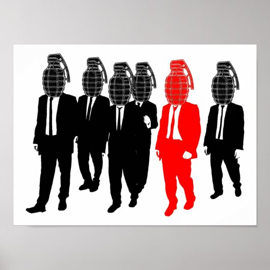 Affiche drôle de tête de grenade (Devant)