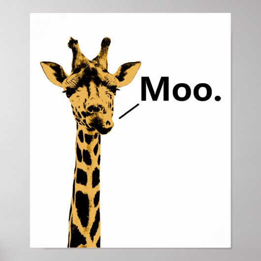 Affiche drôle de vache girafe (Devant)