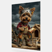 Affiche drôle de Yorkie ouvrier de construction –  (Angle)
