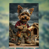 Affiche drôle de Yorkie ouvrier de construction –  (Neutre)