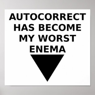 Affiche drôle d'ennemi autocorrigé