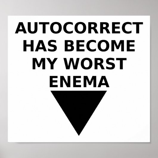 Affiche drôle d'ennemi autocorrigé (Devant)
