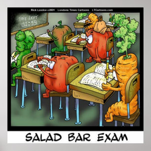 Affiche drôle d'examen du barreau au bar à salades