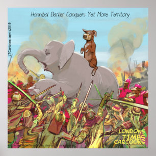 Affiche drôle d'Hannibal Barca conquérant des terr