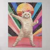 Affiche drôle d'impression de chat disco Impressio (Devant)