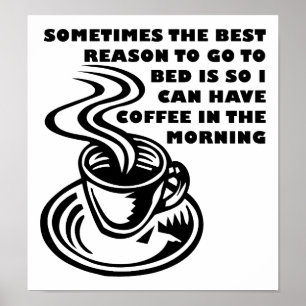 Affiche drôle du café du matin