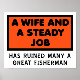 Affiche drôle d'un grand pêcheur ruiné
