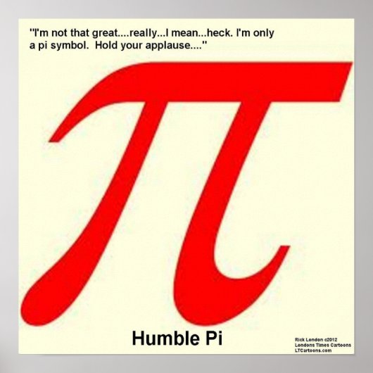 Affiche drôle et humble Pi R carré (Devant)
