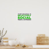 Affiche drôle et sélectivement sociable (Cuisine)