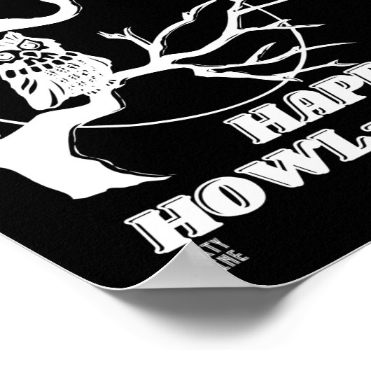 affiche drôle "HAPPY HOWL-O-WEEN" (Coin)