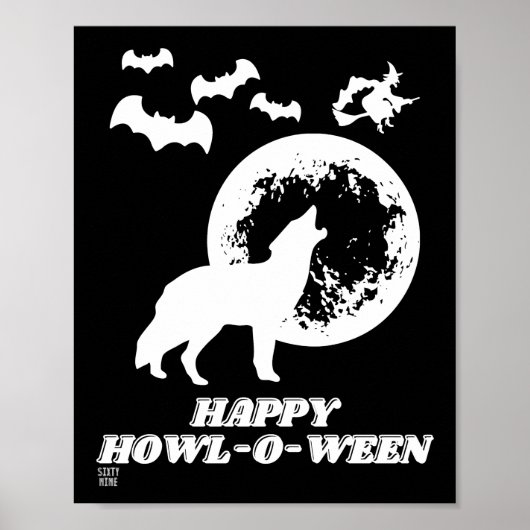 affiche drôle "HAPPY HOWL-O-WEEN 2" (Devant)