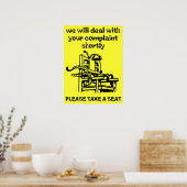 Affiche drôle humour Prendre un siège (Cuisine)